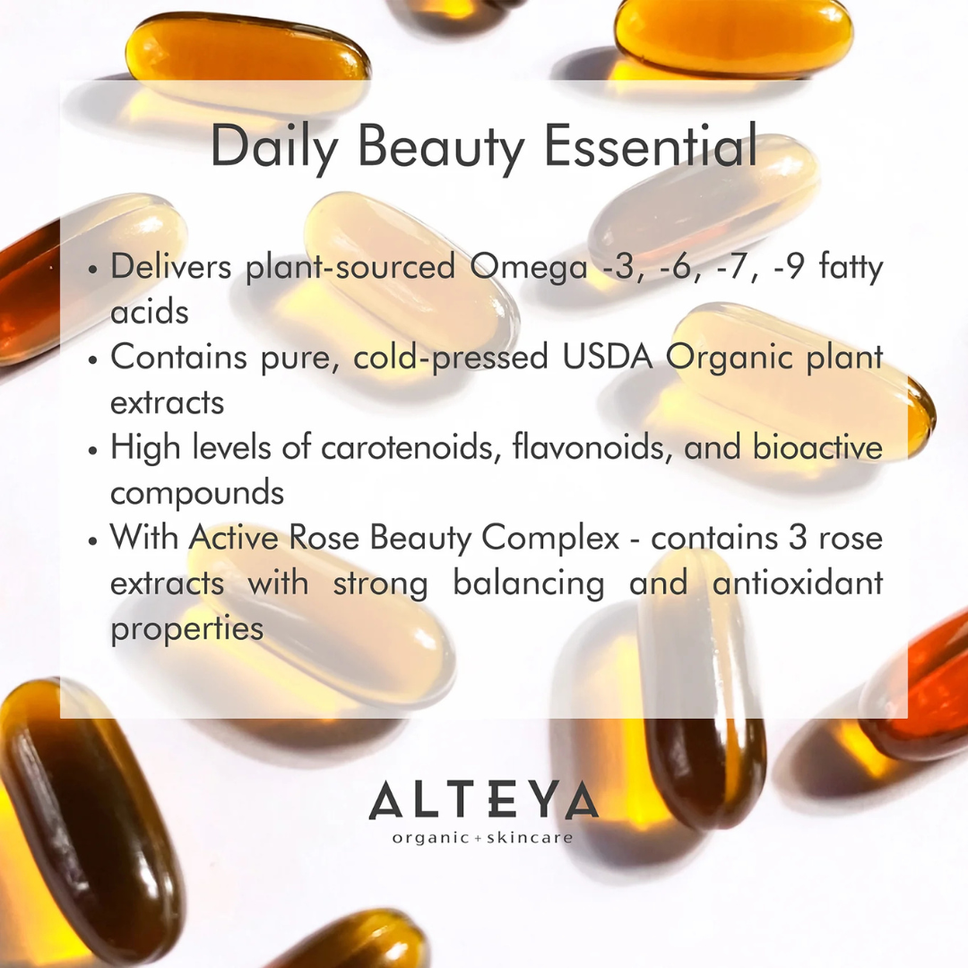 Alteya Organics Rose Beauty Omegas Skin & Hair Organic Supplement 30Caps