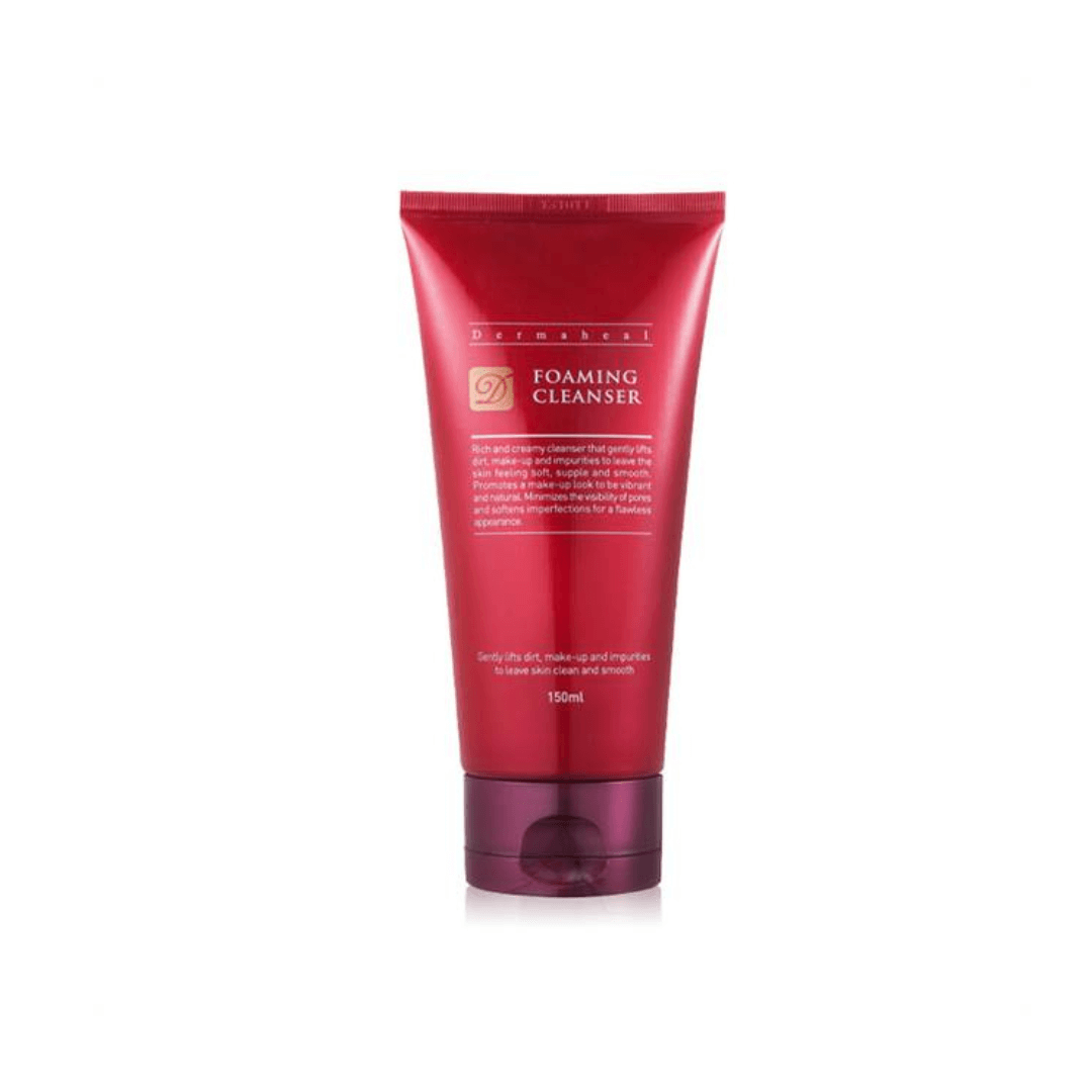 Dermaheal Foaming Cleanser, 150ml tube, rich foam cleanser removes dirt and makeup, hydrates and renews skin, suitable for all skin types.