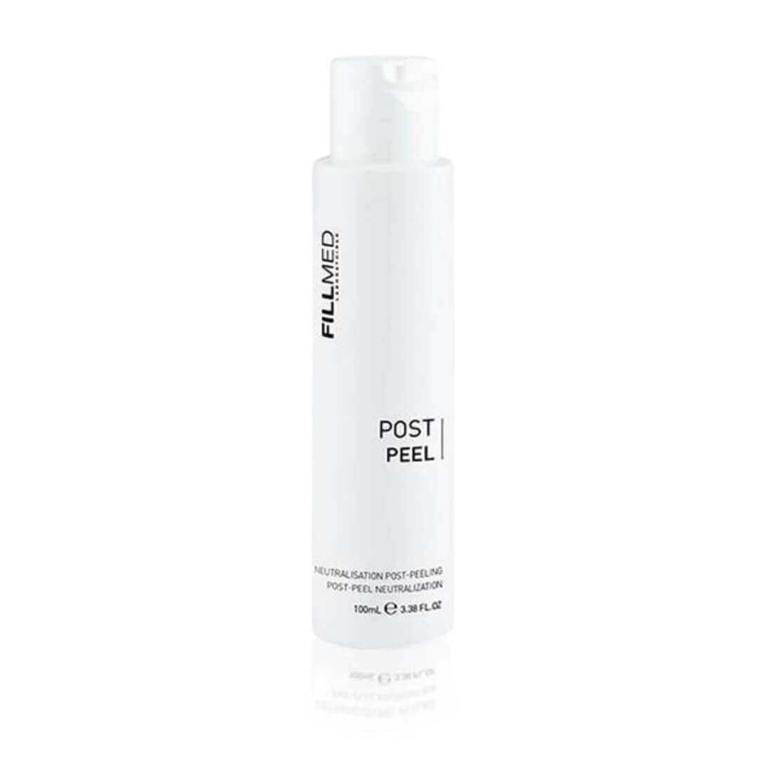 FILLMED Post Peel bottle, 100ml, a post-exfoliation solution for balancing skin, ideal for use after skincare treatments.
