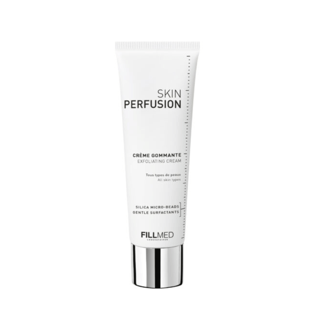 50ml tube of FILLMED Skin Perfusion Exfoliating Cream, powerful exfoliator, stimulates skin renewal, enhances texture, even glowing complexion.