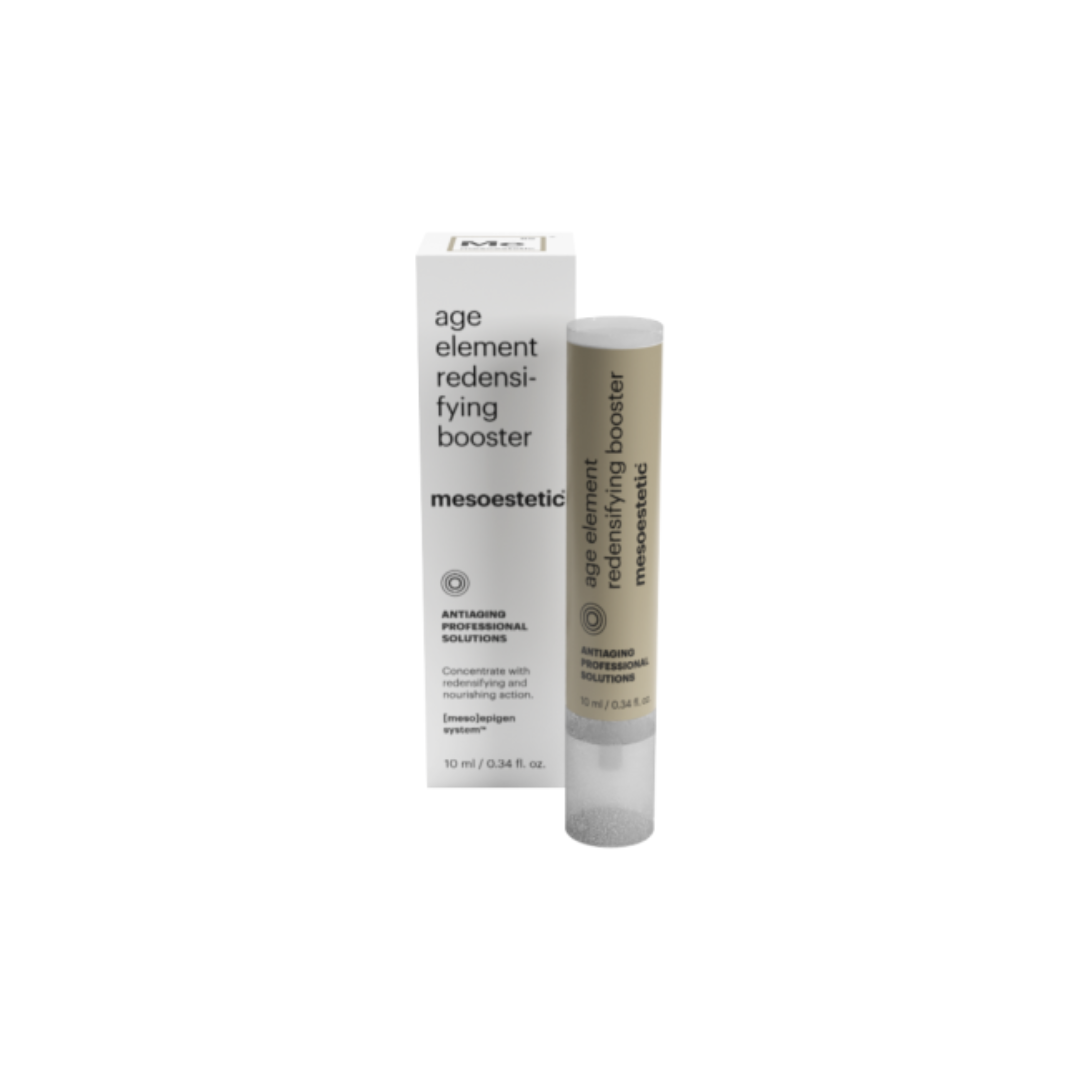 Mesoestetic Age Element Redensifying Booster box and tube, providing redensifying and nourishing action.