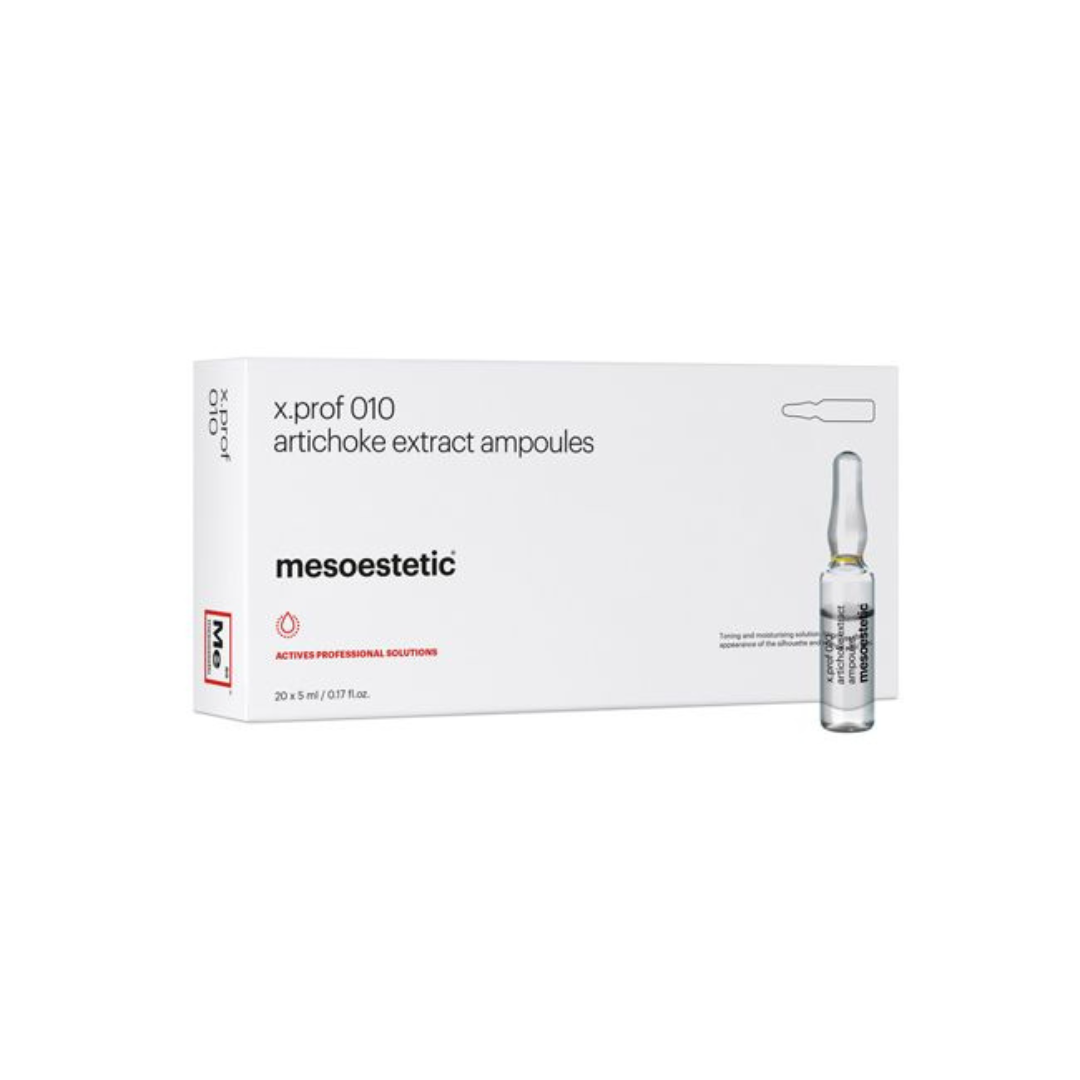 Mesoestetic X.Prof 010 Artichoke Extract Ampoules 20x5ml, for improving skin appearance and silhouette.