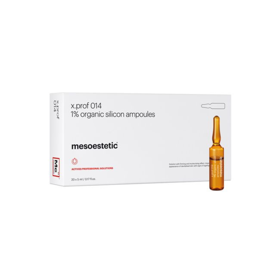 Mesoestetic X.Prof 014 Organic Silicon 1% Ampoules 20x5ml, for skin firming and moisturizing.