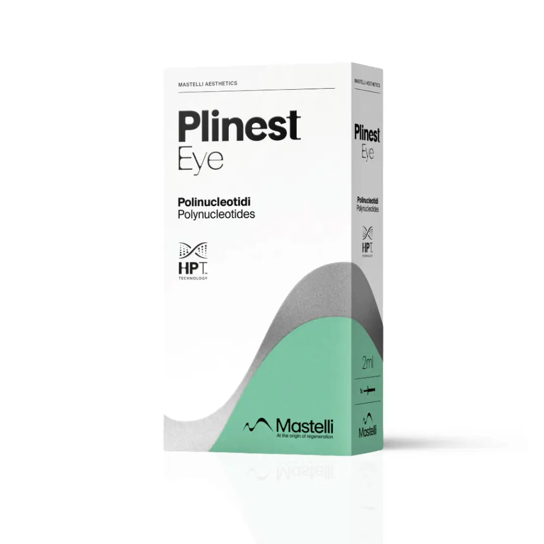 Plinest Eye 2ml syringe for enhancing eye skin vitality, improves elasticity, and reduces dark circles.