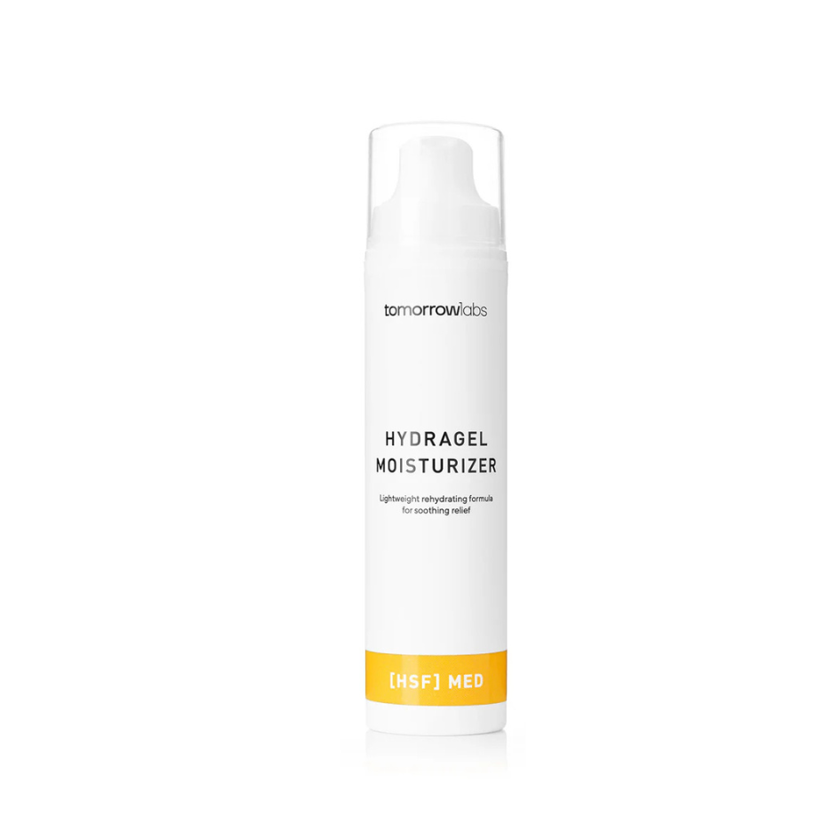 Tomorrowlabs Hydragel Moisturizer 50ML bottle, featuring the product label and pump dispenser.