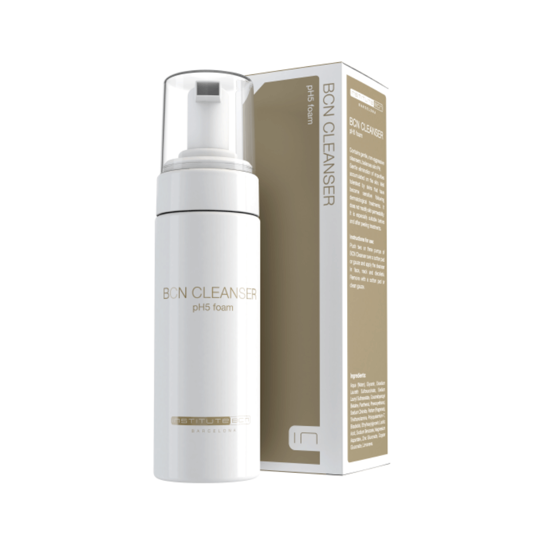 BCN Cleanser pH5 foam with packaging, suitable for sensitive skin and dermatological treatments.