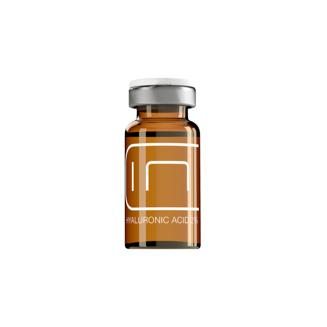 Single vial of BCN Hyaluronic Acid 2%, enhances skin hydration and reduces signs of aging.