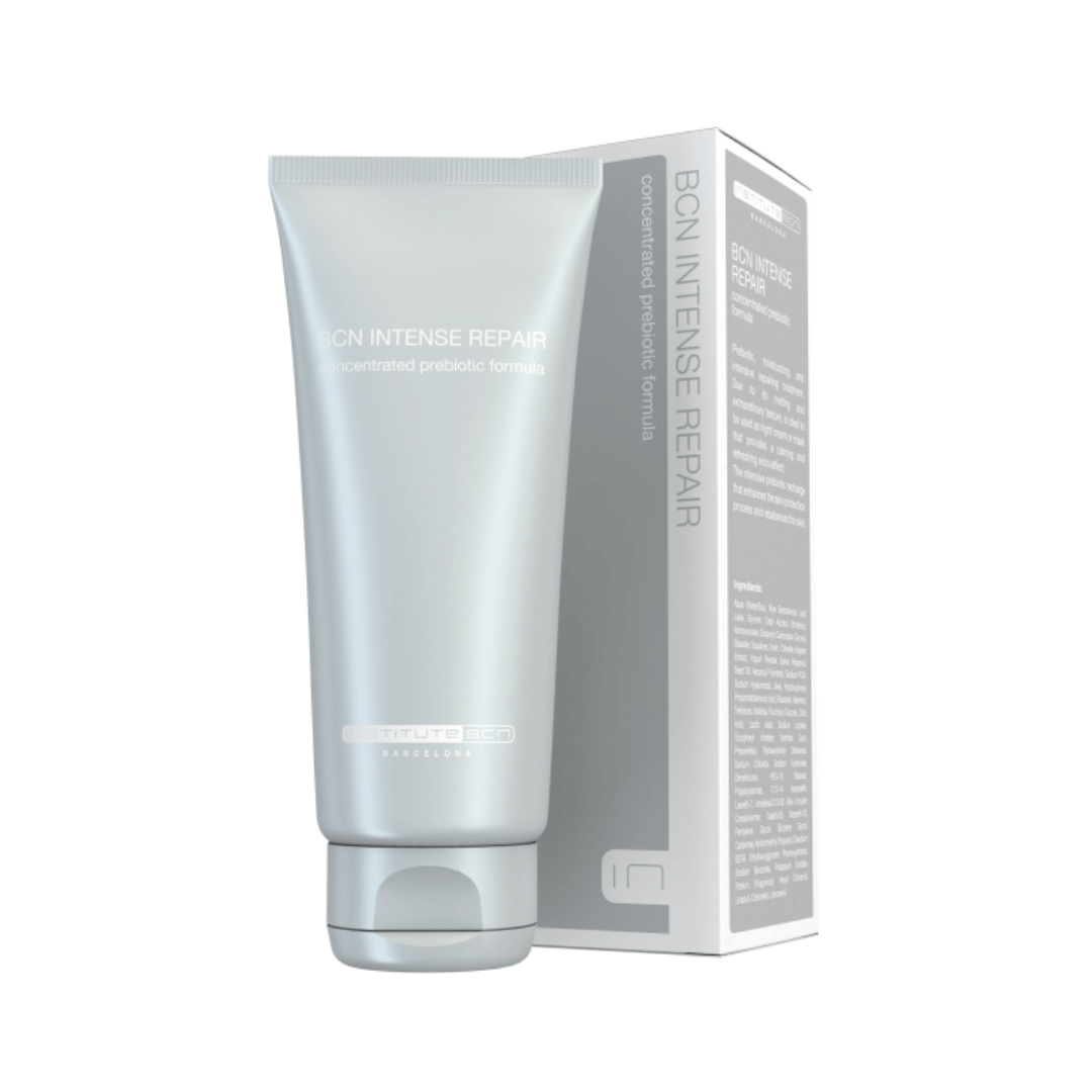 BCN Intense Repair cream with box, 100ml, prebiotic formula for moisturizing and repairing sensitive skin.