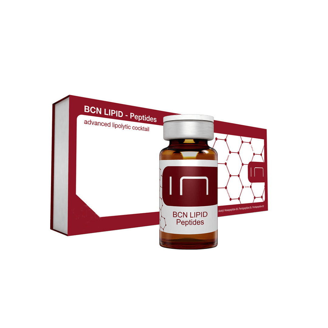 BCN Lipid Peptides box with vial, 5 x 8ml, advanced lipolytic cocktail for body contouring and cellulite improvement.