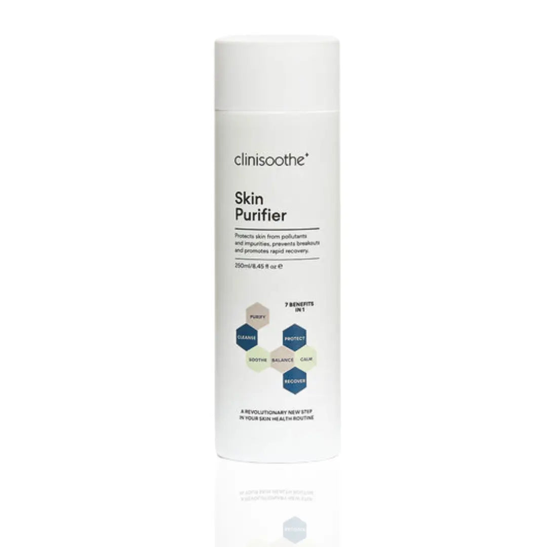 Clinisoothe+ Skin Purifier 250ml bottle on white background, showcasing clean and simple design.