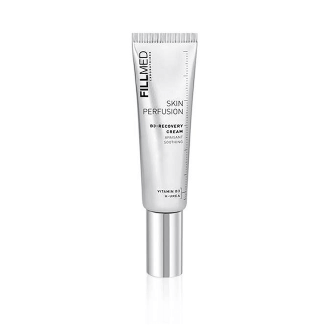 Fillmed Skin Perfusion B3 Recovery Cream 50ml tube, soothing cream for sensitive skin with Vitamin B3 and H-Urea, hydrates and reduces skin stress.