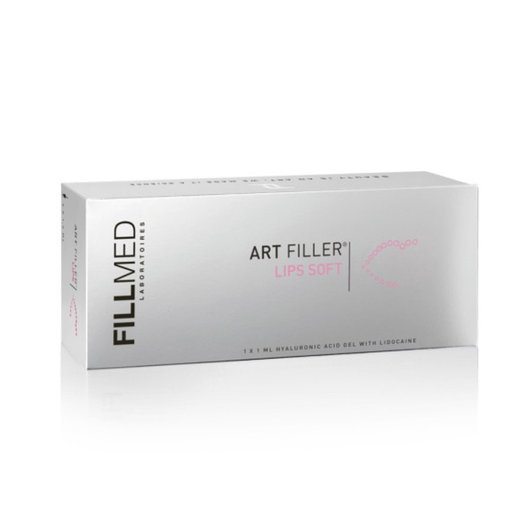 Fillmed Art Filler Lips Soft packaging, 1 x 1ml hyaluronic acid gel for lip enhancement and smoothing.