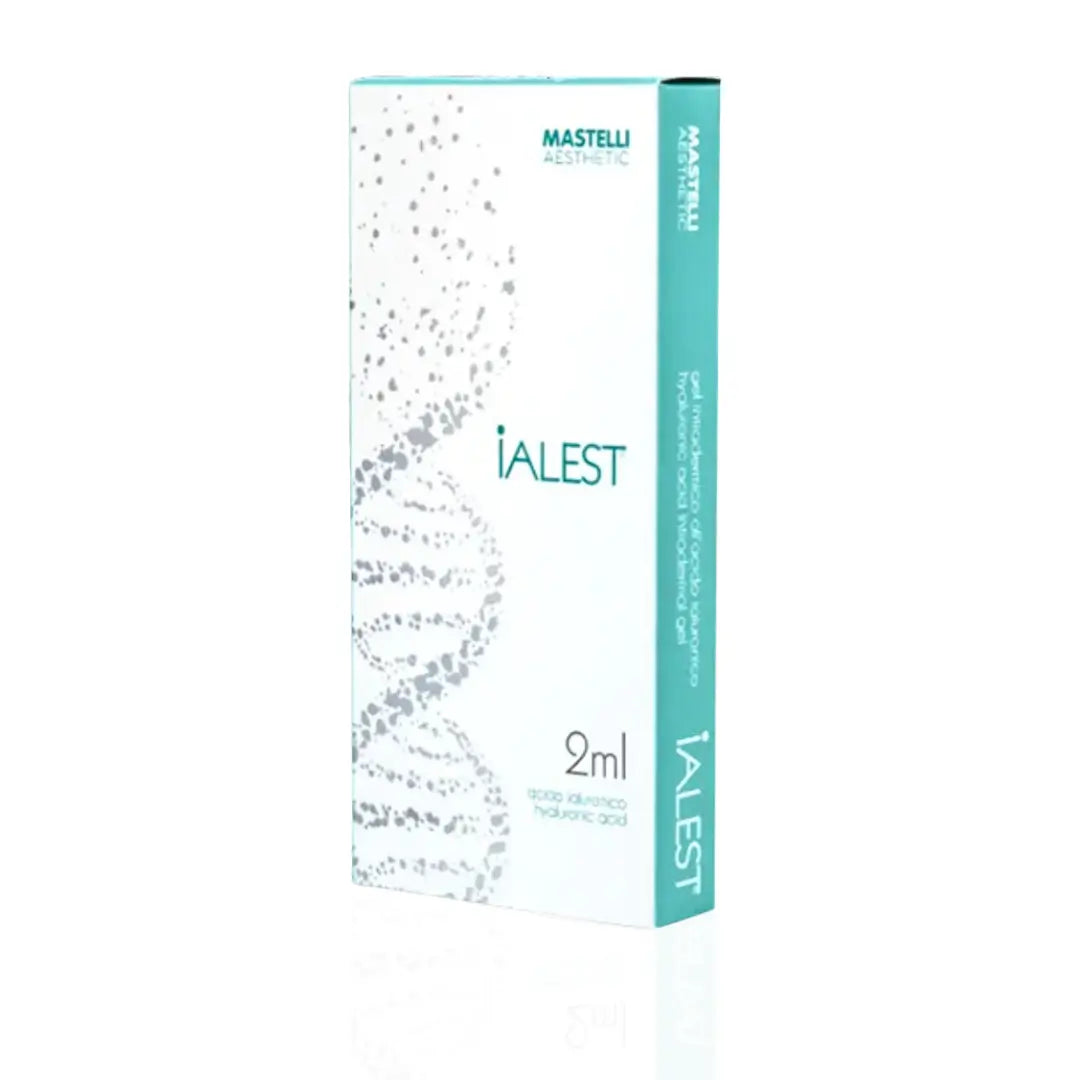 Ialest 2ml skincare box, hydrating skin serum with natural enhancers for radiant, firm skin.