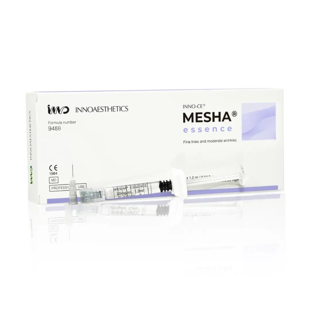 INNOAESTHETICS MESHA essence packaging on a white background