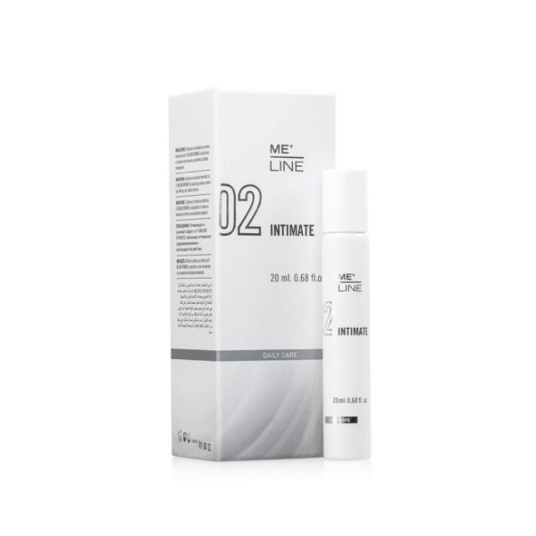 ME Line 02 Intimate, 20ml bottle with box, for treating hyperpigmentation in intimate areas.