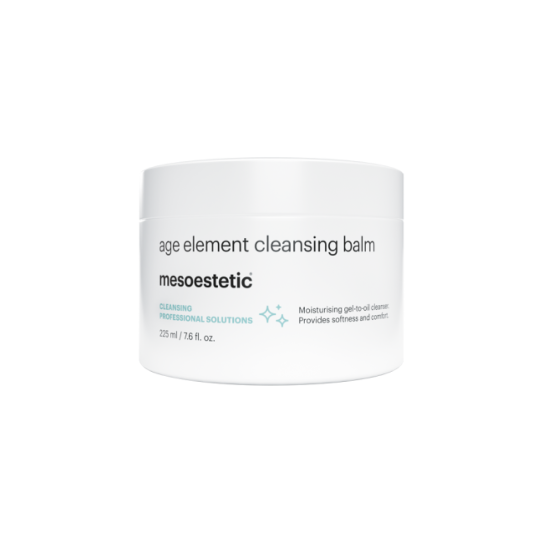 Mesoestetic Age Element Cleansing Balm 225ml jar. Facial cleansing gel-oil that removes makeup and impurities.