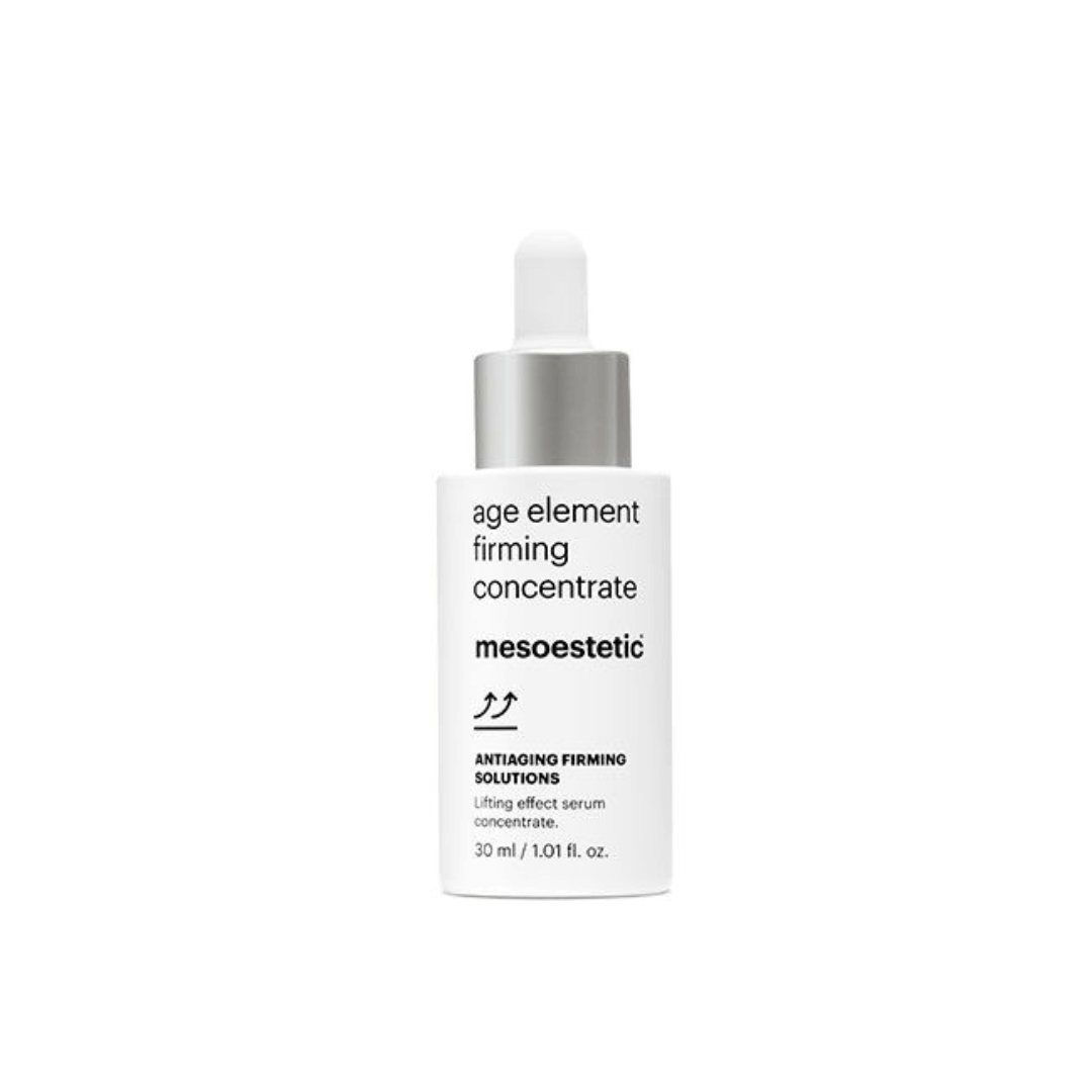 Mesoestetic Age Element Firming Concentrate 30ml bottle. Serum that stimulates collagen and elastin synthesis for facial contour.