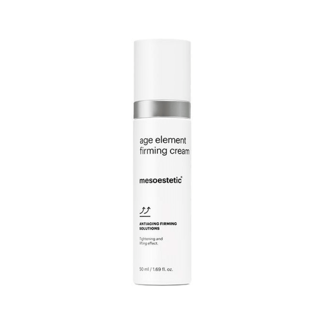 Mesoestetic Age Element Firming Cream 50ml bottle. Increases collagen and elastin levels for smoother, more defined features.