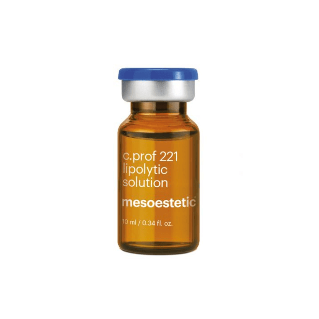 Mesoestetic C.Prof 221 Lipolytic Solution bottle, 10ml. Used for reducing localized fat deposits.