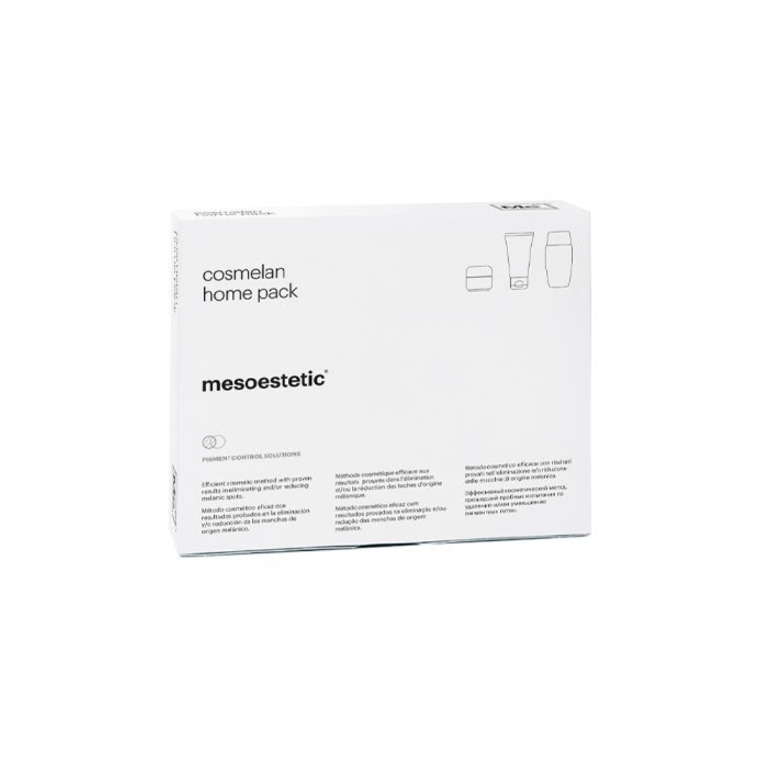 Mesoestetic Cosmelan Home Pack box, 1 kit. Depigmenting home protocol to reduce melanic spots and prevent reappearance.