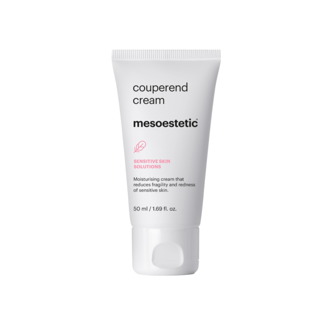 Mesoestetic Couperend Cream tube, 50ml. Reduces capillary fragility and redness in sensitive skin prone to couperosis.