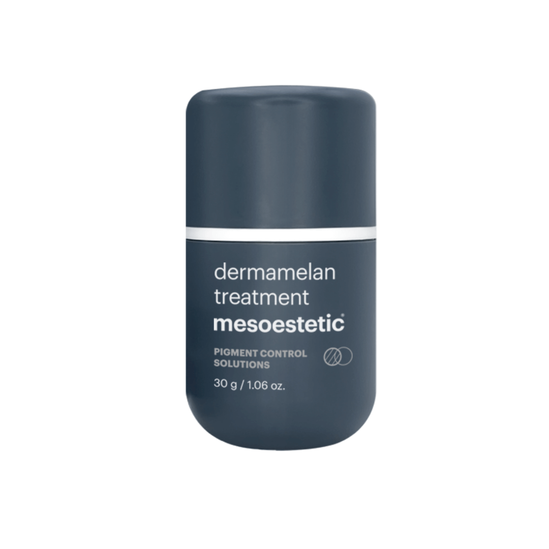 Mesoestetic Dermamelan Treatment bottle, 30g. Effective depigmentation cream to reduce dark spots and brighten skin.