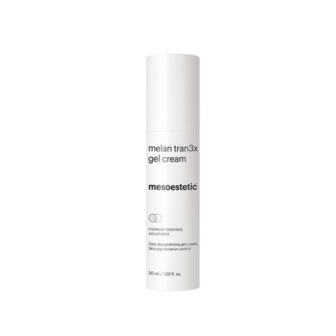 Tube of Mesoestetic Melan Tran3x Gel Cream, 50 ml.