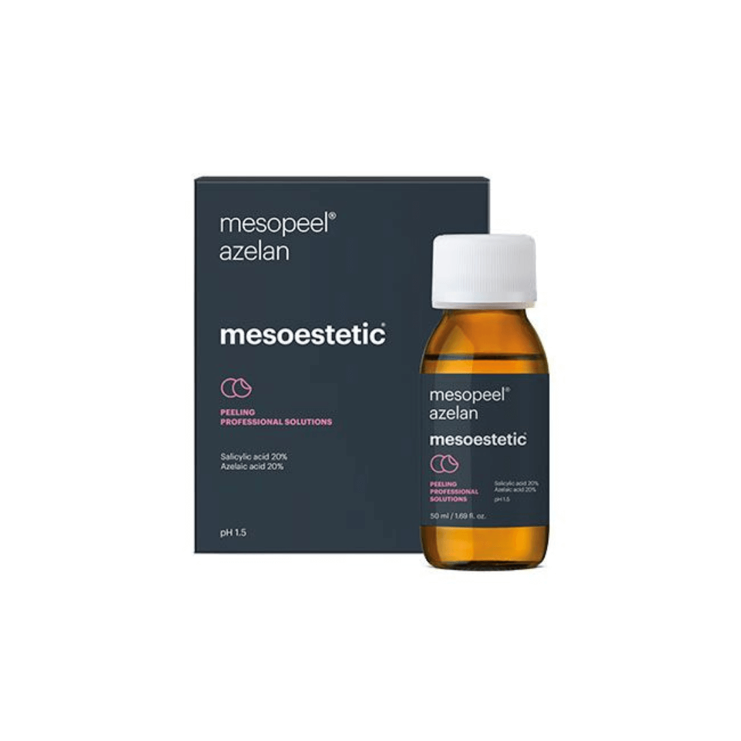 Mesoestetic Mesopeel Azelan 50ML with box packaging, a professional skincare peel for combination to oily skin.