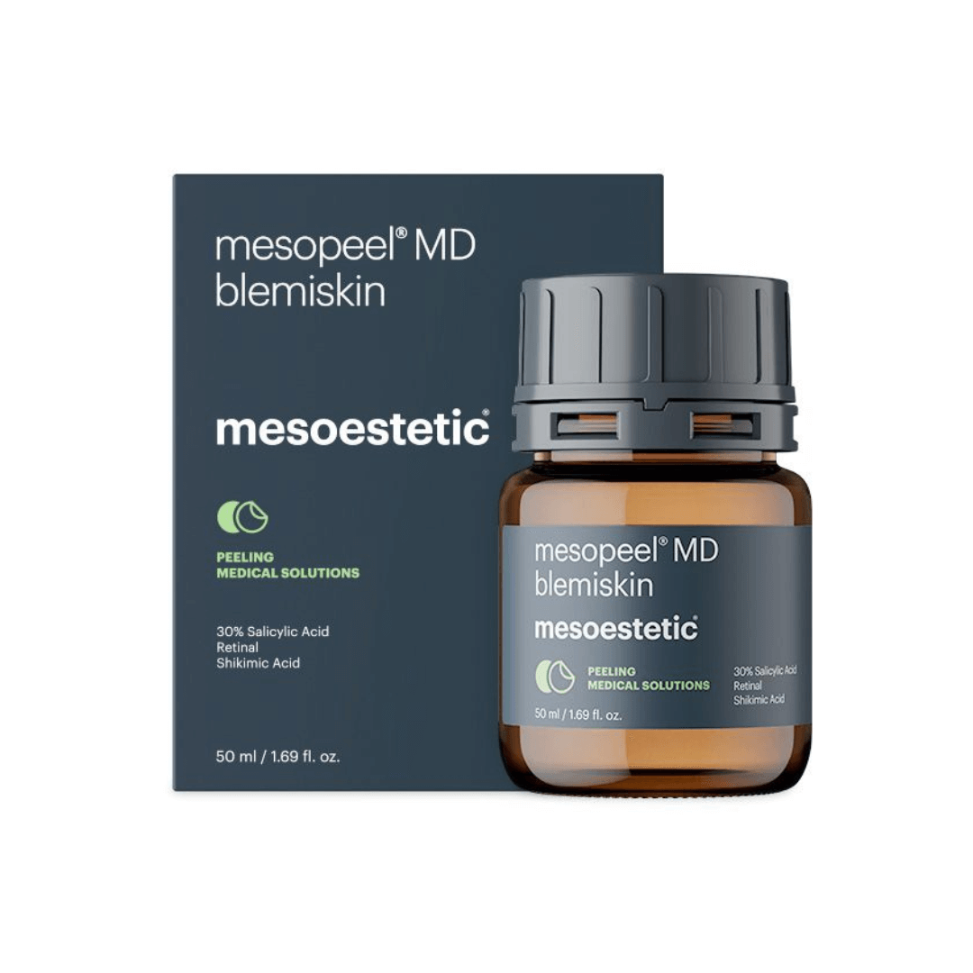 Mesoestetic Mesopeel MD Blemiskin box and bottle for acne-prone skin, 50ml.