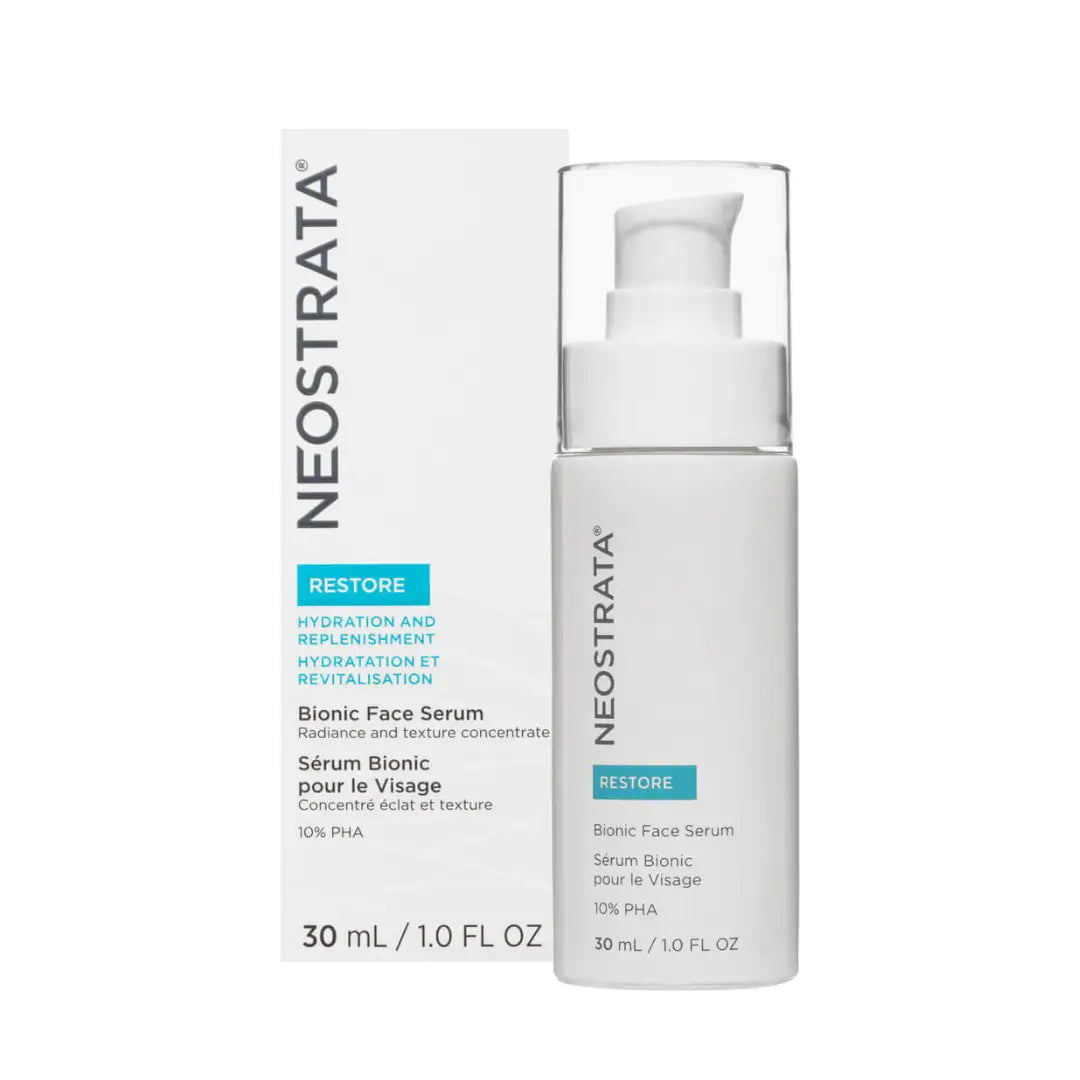 Neostrata Restore Bionic Face Serum in 30ml bottle with packaging, focused on hydration and skin replenishment.