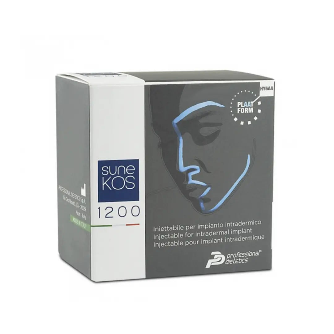 Packaging of Sunekos 1200 showing detailed usage and product benefits for skin revitalization.