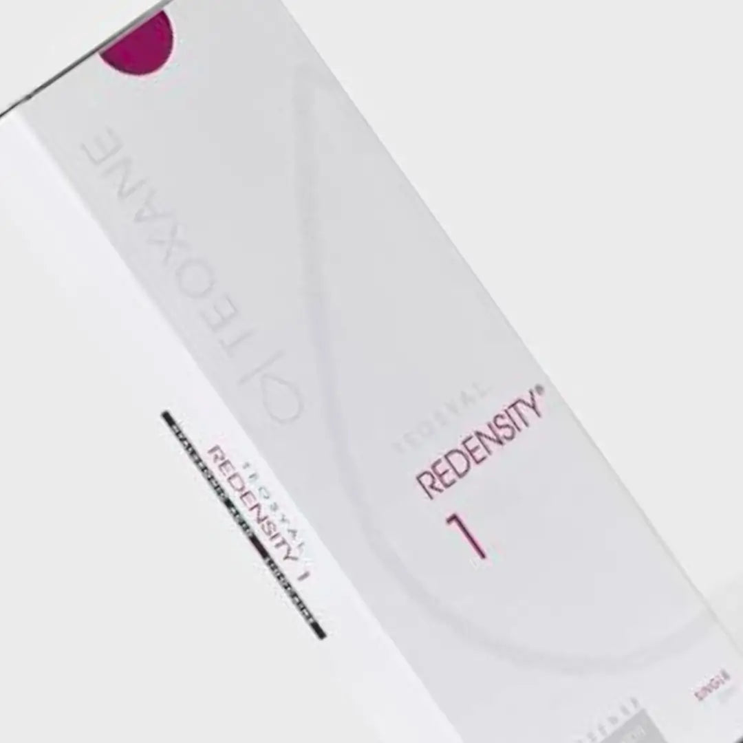 Teosyal Puresense Redensity 1 packaging in white with red accents, used for improving skin texture and restoring glow.